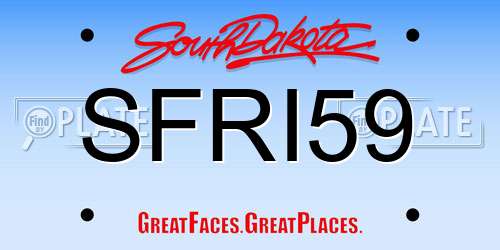 SFRI59 South Dakota License Plate