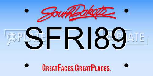 SFRI89 South Dakota License Plate