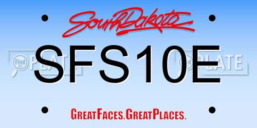 SFS10E South Dakota License Plate