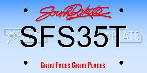 SFS35T South Dakota License Plate