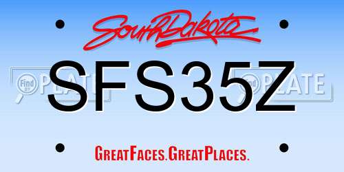 SFS35Z South Dakota License Plate