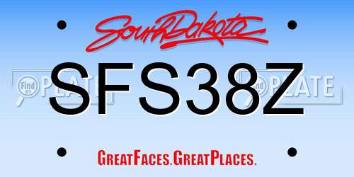 SFS38Z South Dakota License Plate