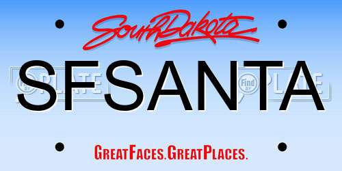 SFSANTA South Dakota License Plate