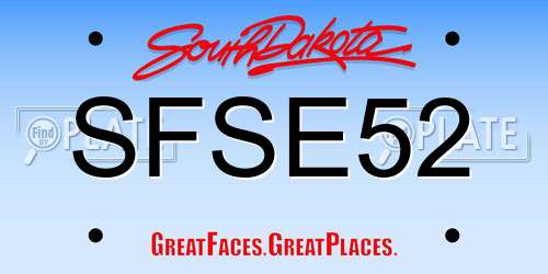 SFSE52 South Dakota License Plate