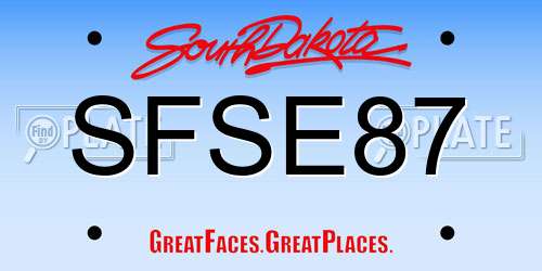 SFSE87 South Dakota License Plate