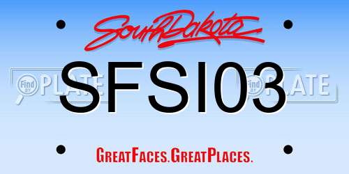 SFSI03 South Dakota License Plate