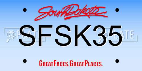 SFSK35 South Dakota License Plate