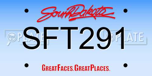 SFT291 South Dakota License Plate