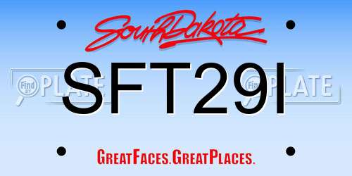 SFT29I South Dakota License Plate
