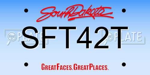 SFT42T South Dakota License Plate