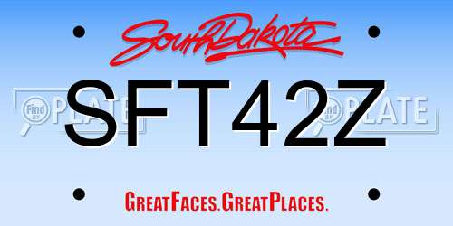 SFT42Z South Dakota License Plate