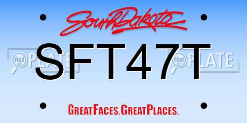 SFT47T South Dakota License Plate