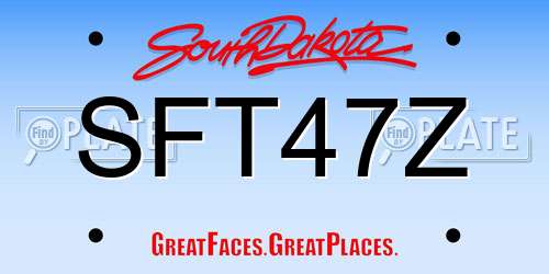 SFT47Z South Dakota License Plate