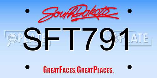 SFT791 South Dakota License Plate