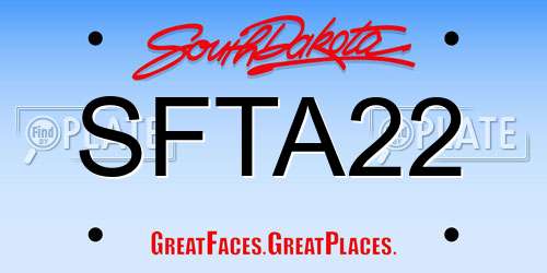 SFTA22 South Dakota License Plate