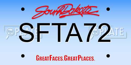 SFTA72 South Dakota License Plate