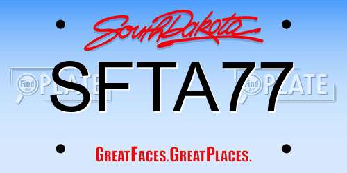 SFTA77 South Dakota License Plate