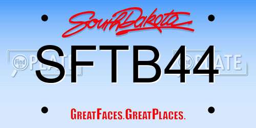 SFTB44 South Dakota License Plate