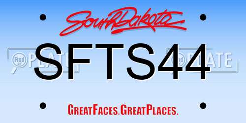 SFTS44 South Dakota License Plate