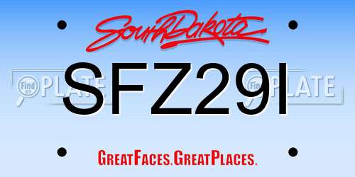 SFZ29I South Dakota License Plate