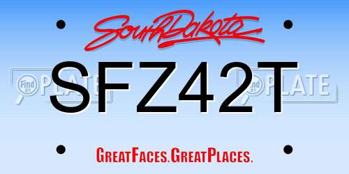 SFZ42T South Dakota License Plate