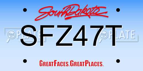 SFZ47T South Dakota License Plate
