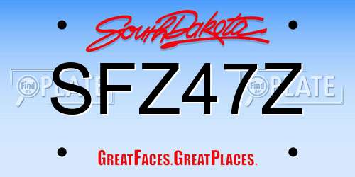 SFZ47Z South Dakota License Plate
