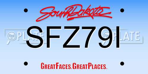 SFZ79I South Dakota License Plate