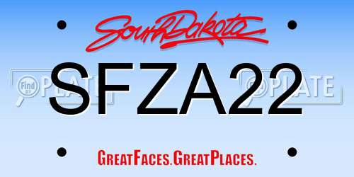 SFZA22 South Dakota License Plate