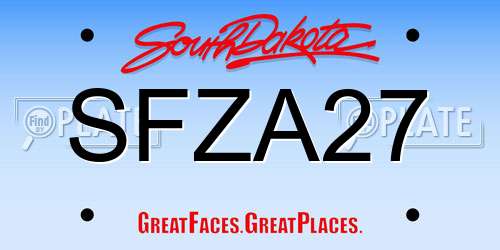 SFZA27 South Dakota License Plate