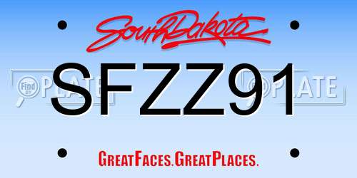 SFZZ91 South Dakota License Plate