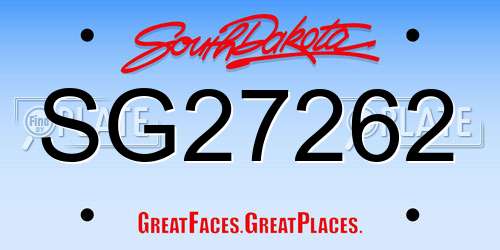 SG27262 South Dakota License Plate