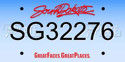 SG32276 South Dakota License Plate