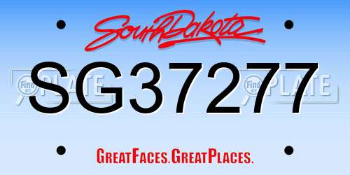 SG37277 South Dakota License Plate