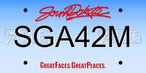 SGA42M South Dakota License Plate