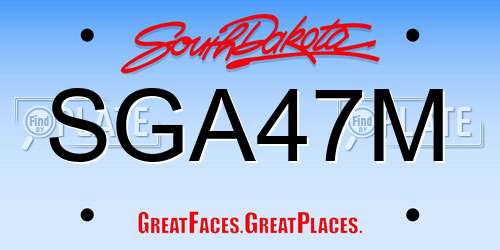 SGA47M South Dakota License Plate