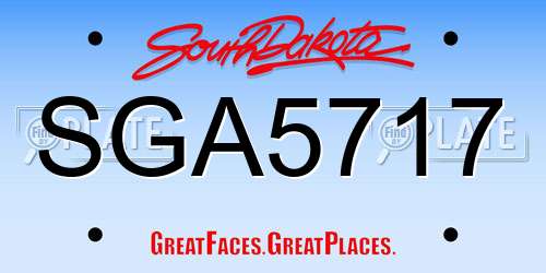 SGA5717 South Dakota License Plate