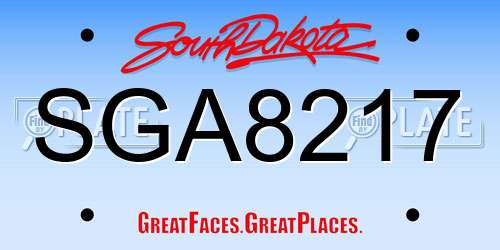 SGA8217 South Dakota License Plate