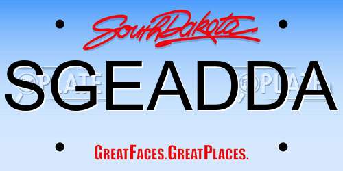 SGEADDA South Dakota License Plate