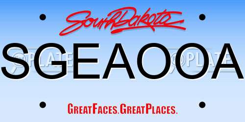 SGEAOOA South Dakota License Plate