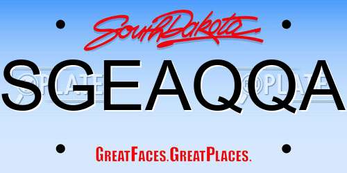 SGEAQQA South Dakota License Plate