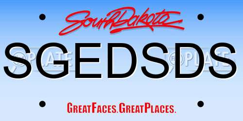 SGEDSDS South Dakota License Plate