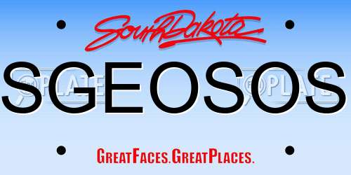 SGEOSOS South Dakota License Plate