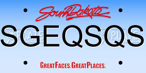 SGEQSQS South Dakota License Plate