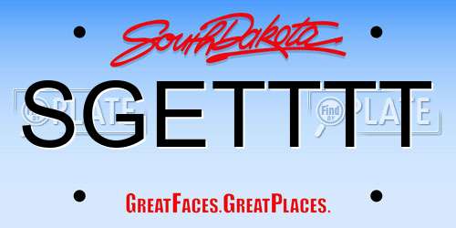 SGETTTT South Dakota License Plate