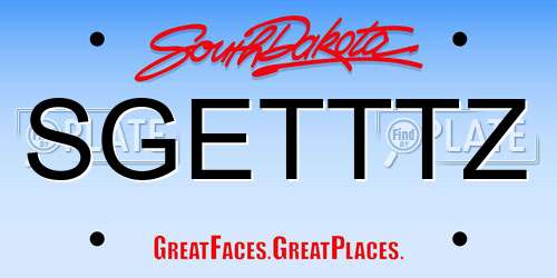 SGETTTZ South Dakota License Plate