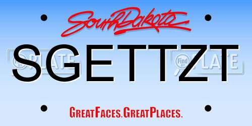 SGETTZT South Dakota License Plate