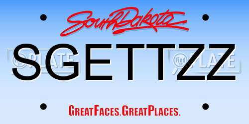 SGETTZZ South Dakota License Plate