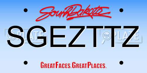 SGEZTTZ South Dakota License Plate