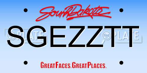 SGEZZTT South Dakota License Plate